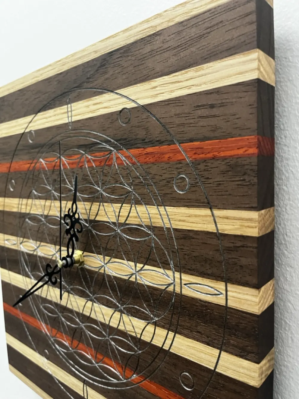 Square Serenity Timepiece handmade by Wood Dust Creations